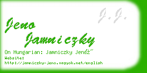 jeno jamniczky business card